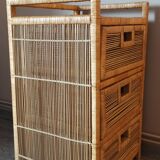Extra cabinet 3 wicker rattan drawers