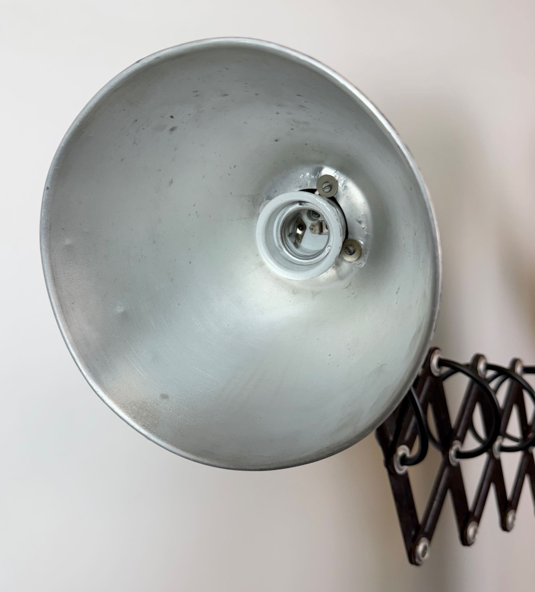 Industrial Black Scissor Wall Lamp, 1950s