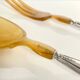 2 silver and horn salad servers