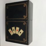 Box for card game period napoleon III in boiled cardboard