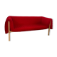 3-seater sofa Ligne Roset Ruché design Inga Sempé red alcantara