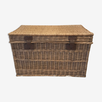 Large old wicker trunk