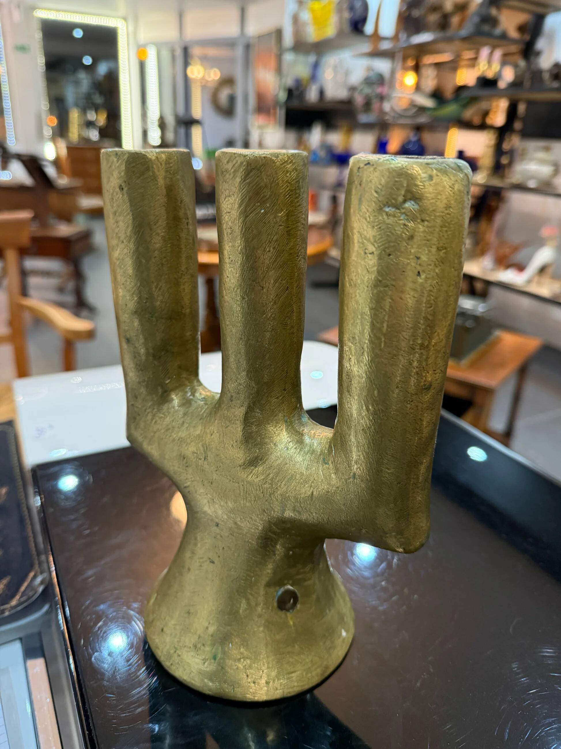 Artisanal chandelier in solid brass – Unique piece – Chad