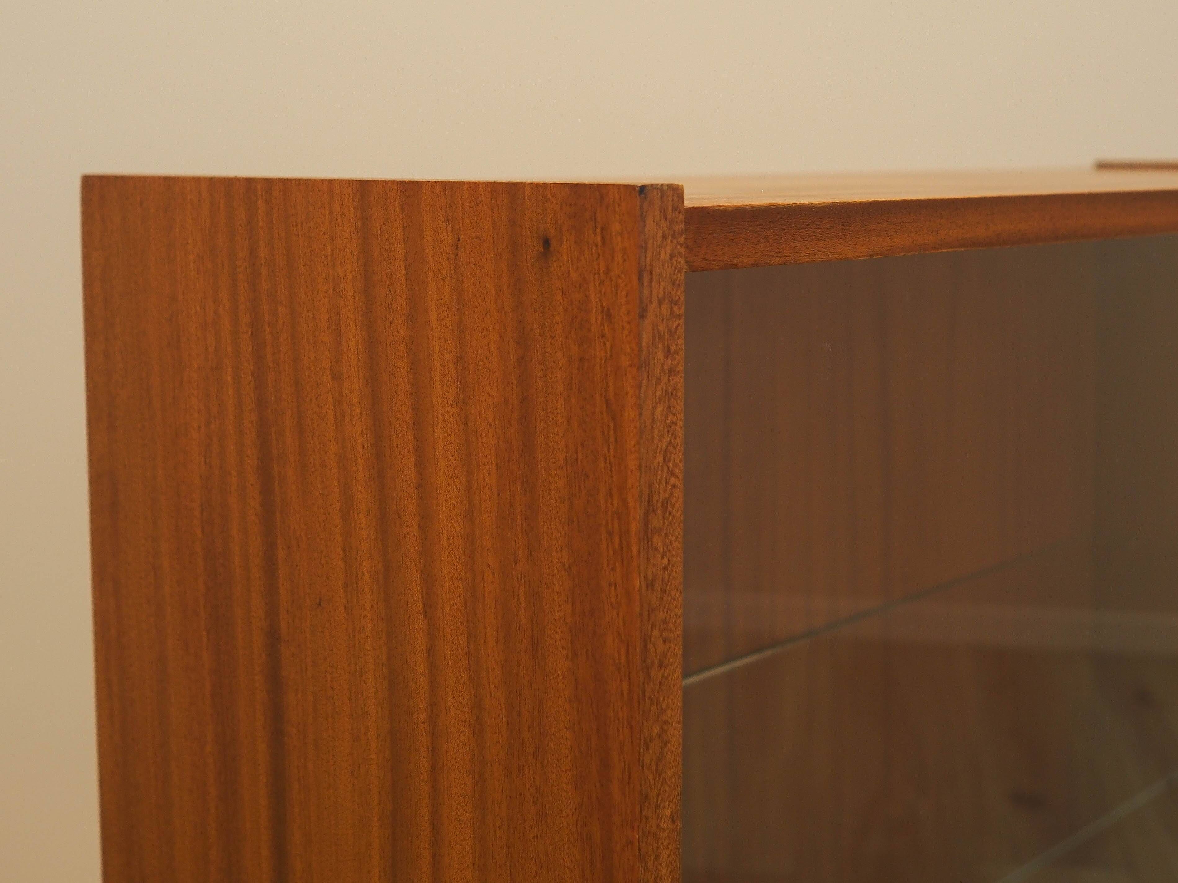 Mahogany display cabinet with glass front, Denmark, 1970s