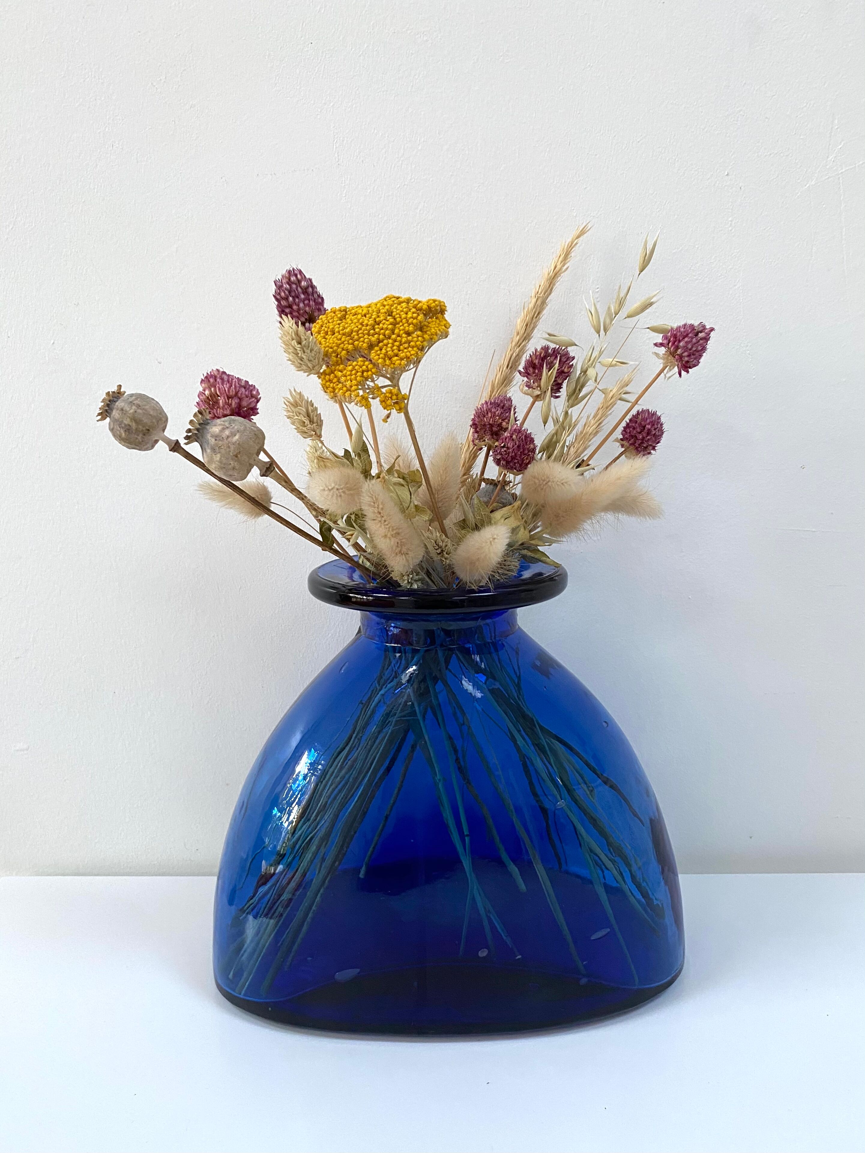 Vintage cobalt blue glass vase