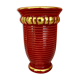 Vase vintage art déco en céramique rouge et dorée