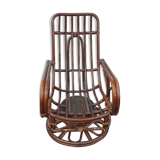 Rocking chair en rotin de 1970