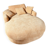 Méridienne belem bobochic en tissu texturé ocre