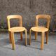 Pair of Bruno rey chairs in blond wood from the 80s