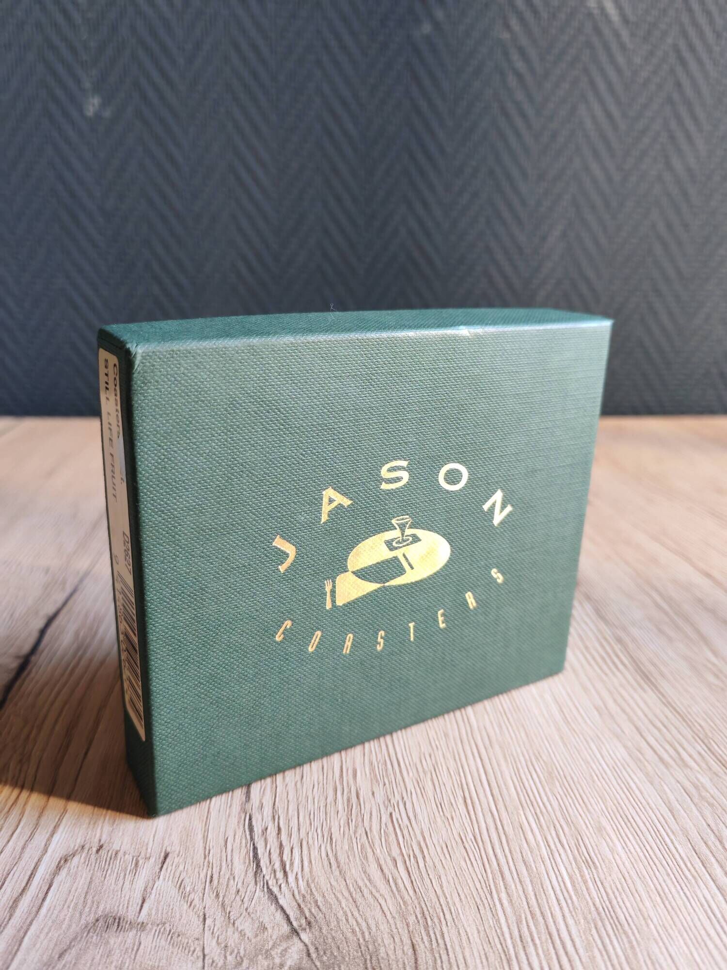 Set of 6 vintage Jason "Still Life Fruit" coasters, cork and durable.