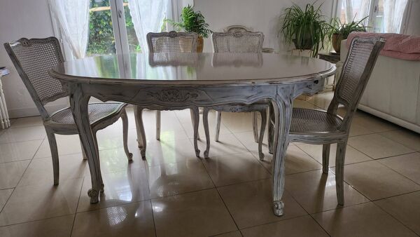 Table merisier  Louis XV Shabby