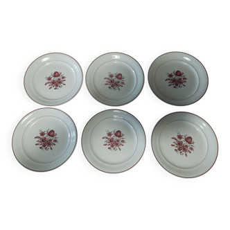 Assiettes plates série de six Villeroy & Boch modèle Flora