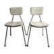 Paire de chaises de cuisine en chrome et skaï années 70