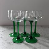 Set of 5 white wine glasses