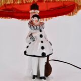 Old art deco ceramic lamp Pierrot 1930/40