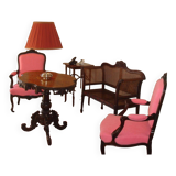 Paire de fauteuils en palissandre style Louis XV