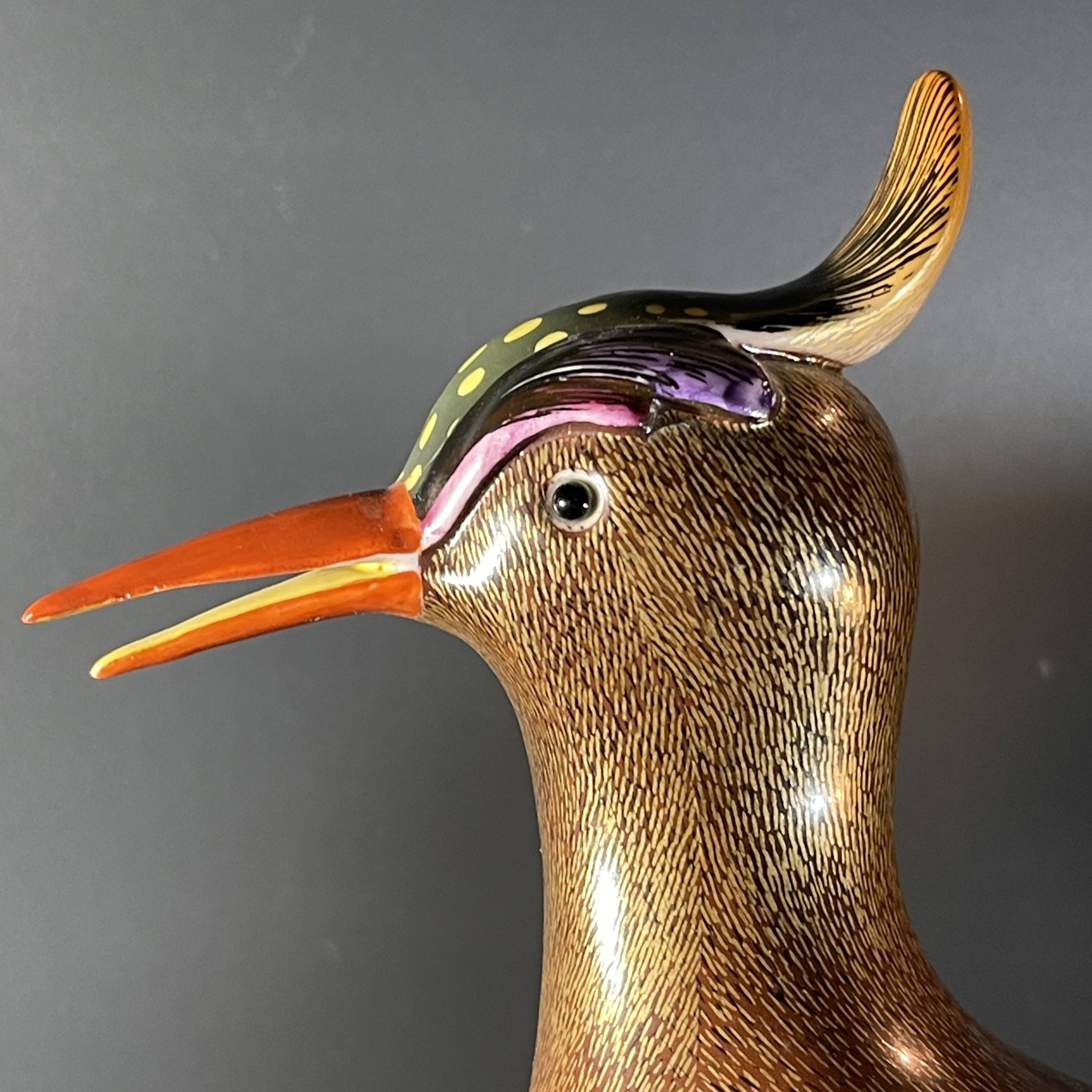 sculpture figurine polychrome porcelain & gilded bronze, Hollywood Regency,