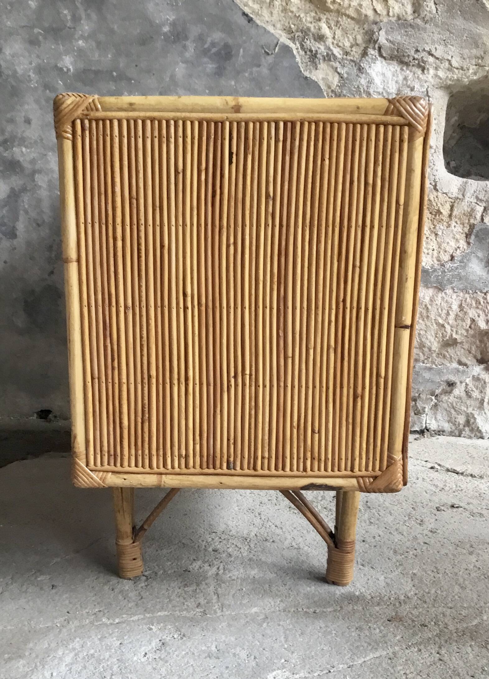 Bamboo and rattan chest of drawers - vintage 1960s