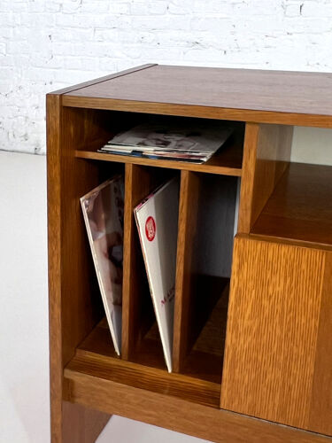Vintage row or storage cabinet 60s vinyl doors