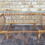 1950s rattan chaise longue sofa