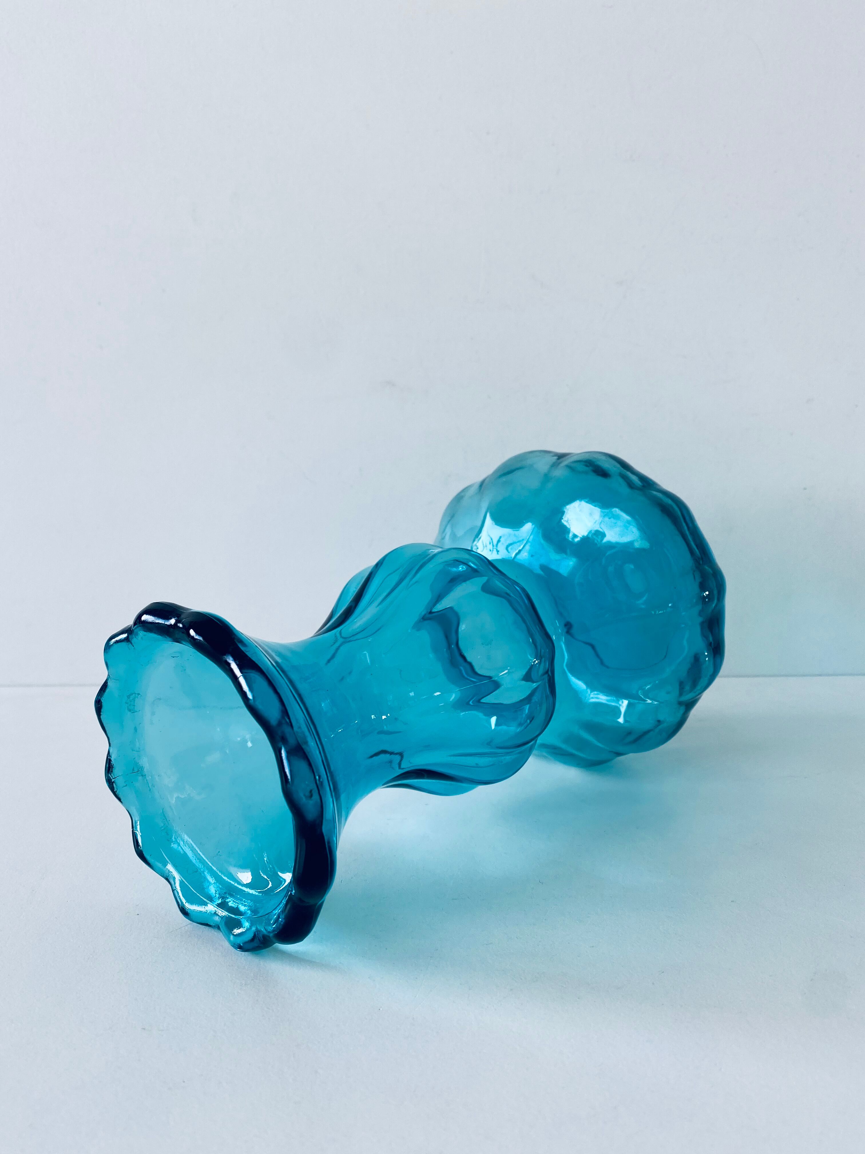 Blue glass vase