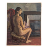 Nude painting ‘Nu’ by Louis Peyré, France, 1989