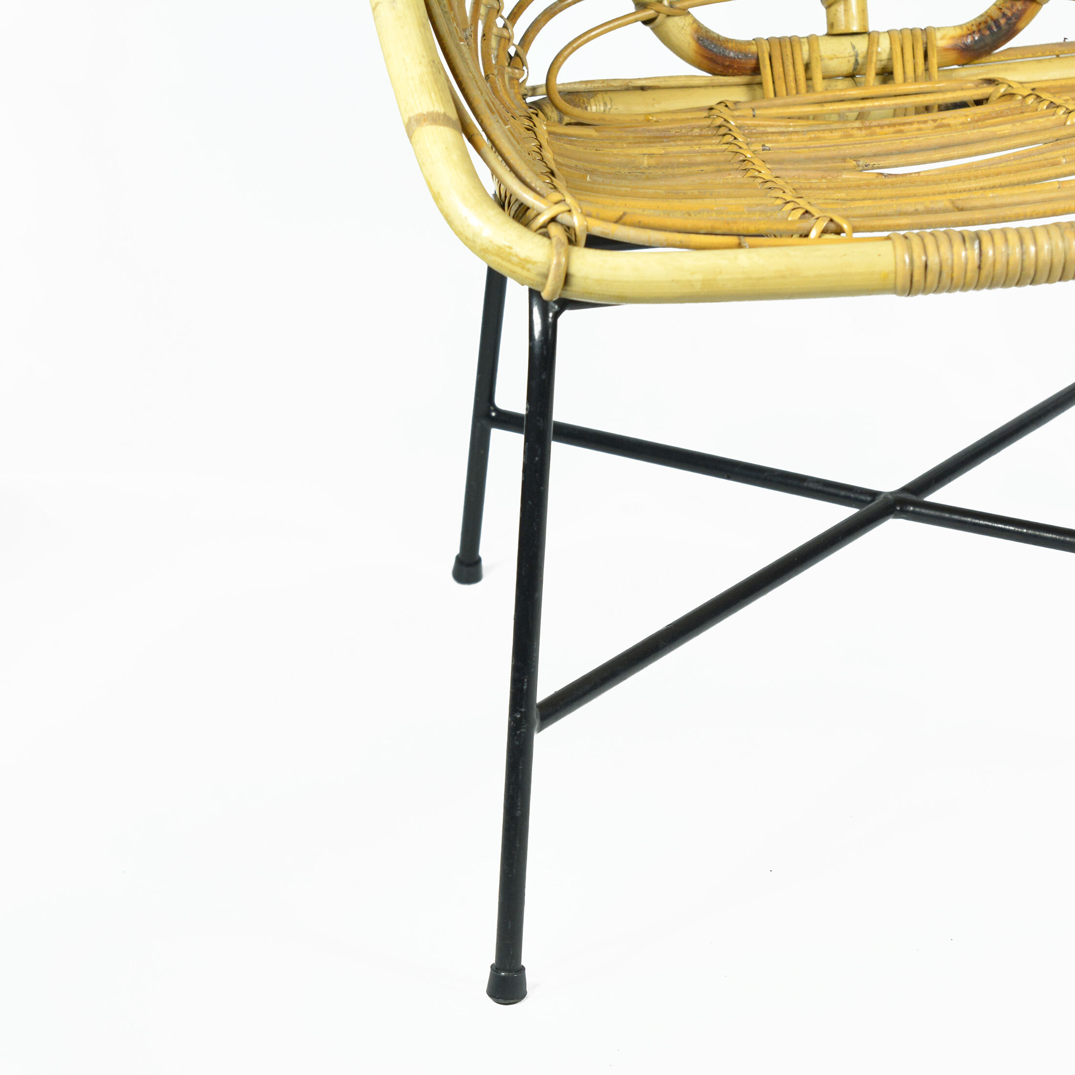 1960s Scandinavian modern rattan bucket armchair, Denmark