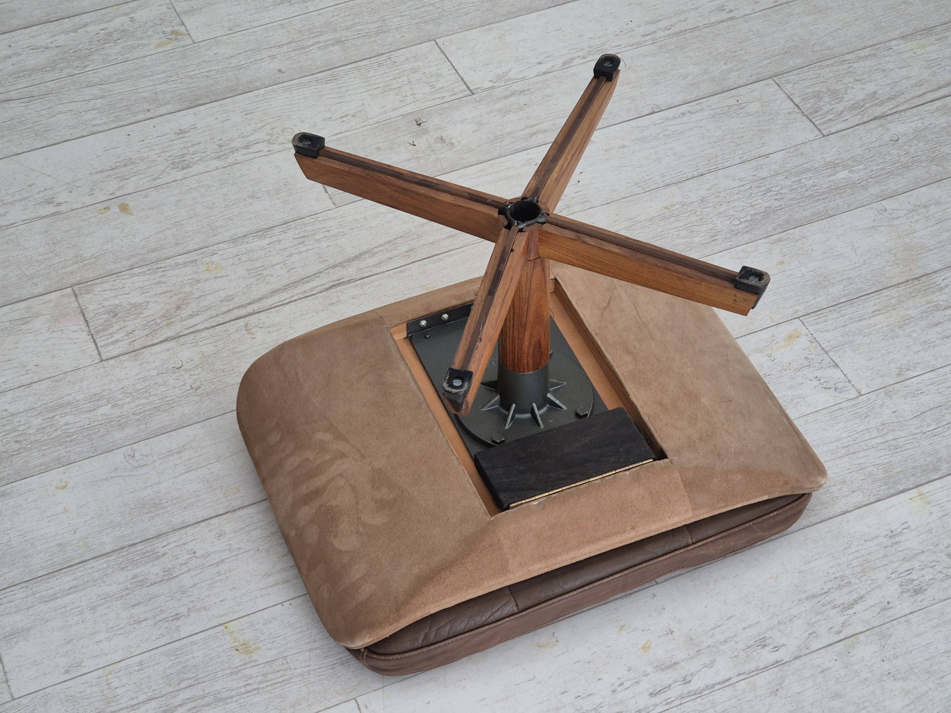 1970s, Danish design by Madsen & Schubell, adjustable footstool, original condition.