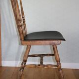 3 BAUMANN Tacoma chairs black faux leather dark beech