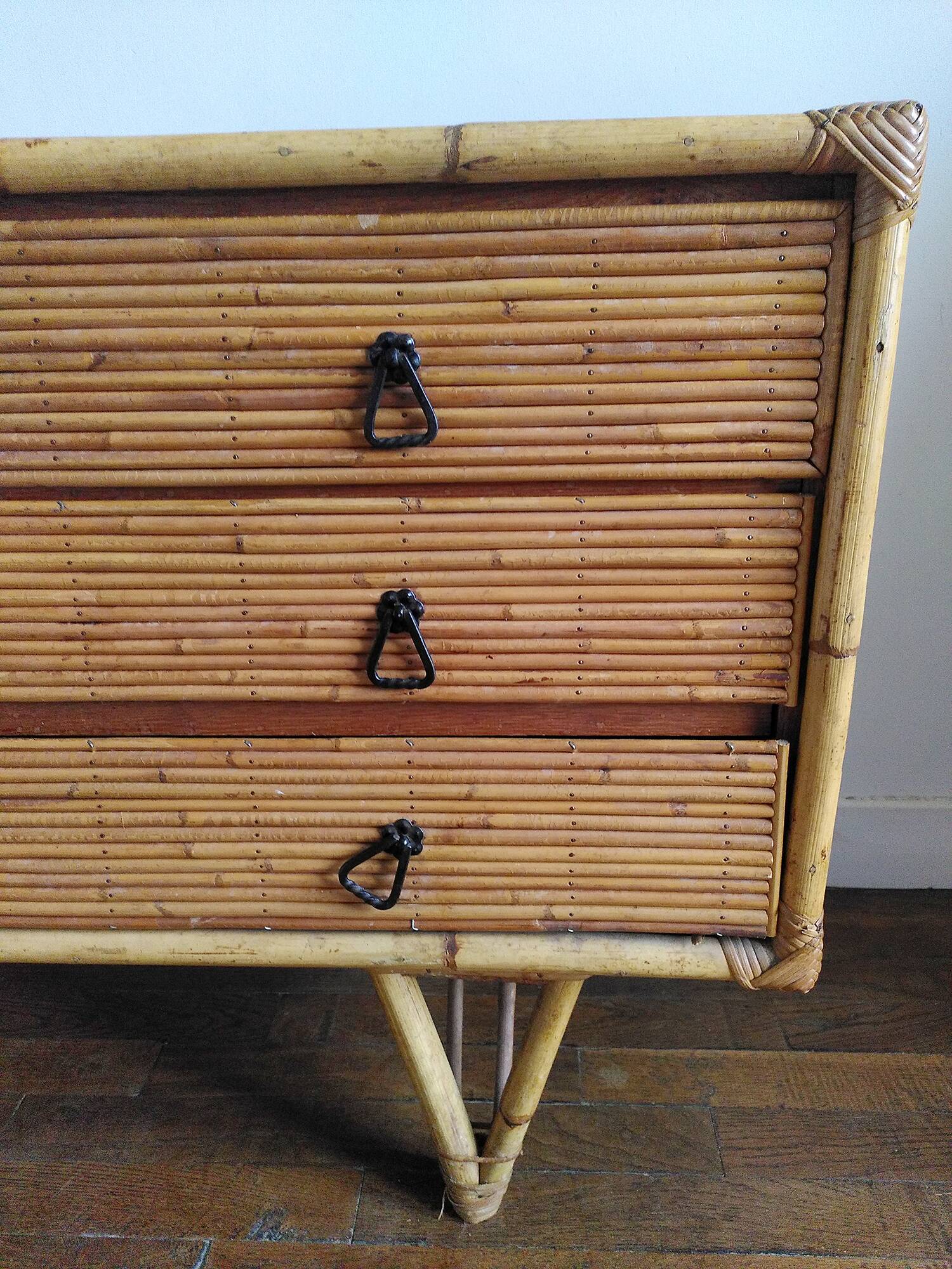 Commode en bambou, 1960