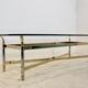 Table basse en laiton, chrome et verre, France 1970