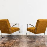Paire de fauteuils orange vintage de Fabryka Mebli Wschód Zadziele, 1950