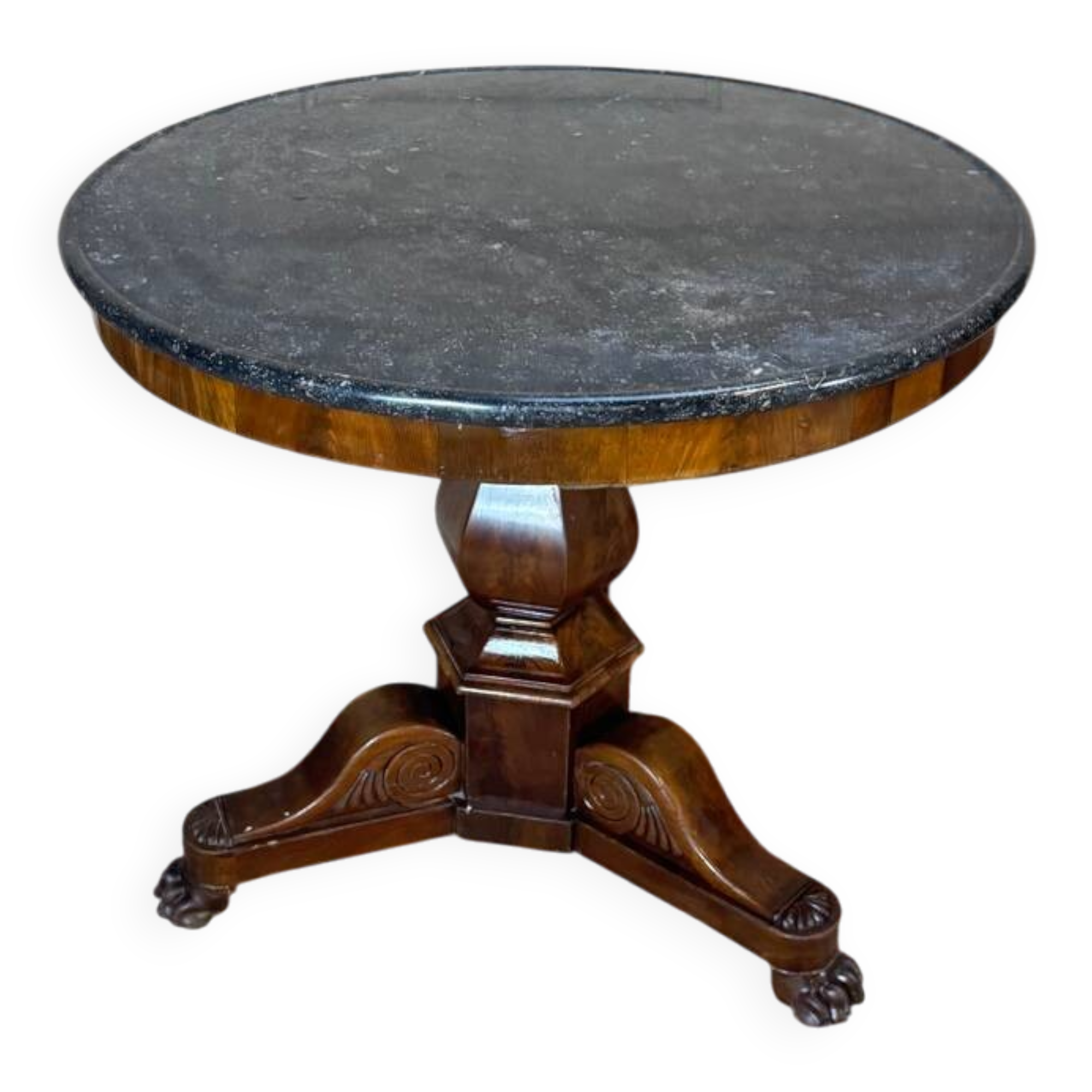 Mahogany tripod pedestal table from the 19th century Restoration period