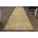 1970s Vintage Turkish Hand-Knotted Wool Cotton Orange Runner Rug 60x388
