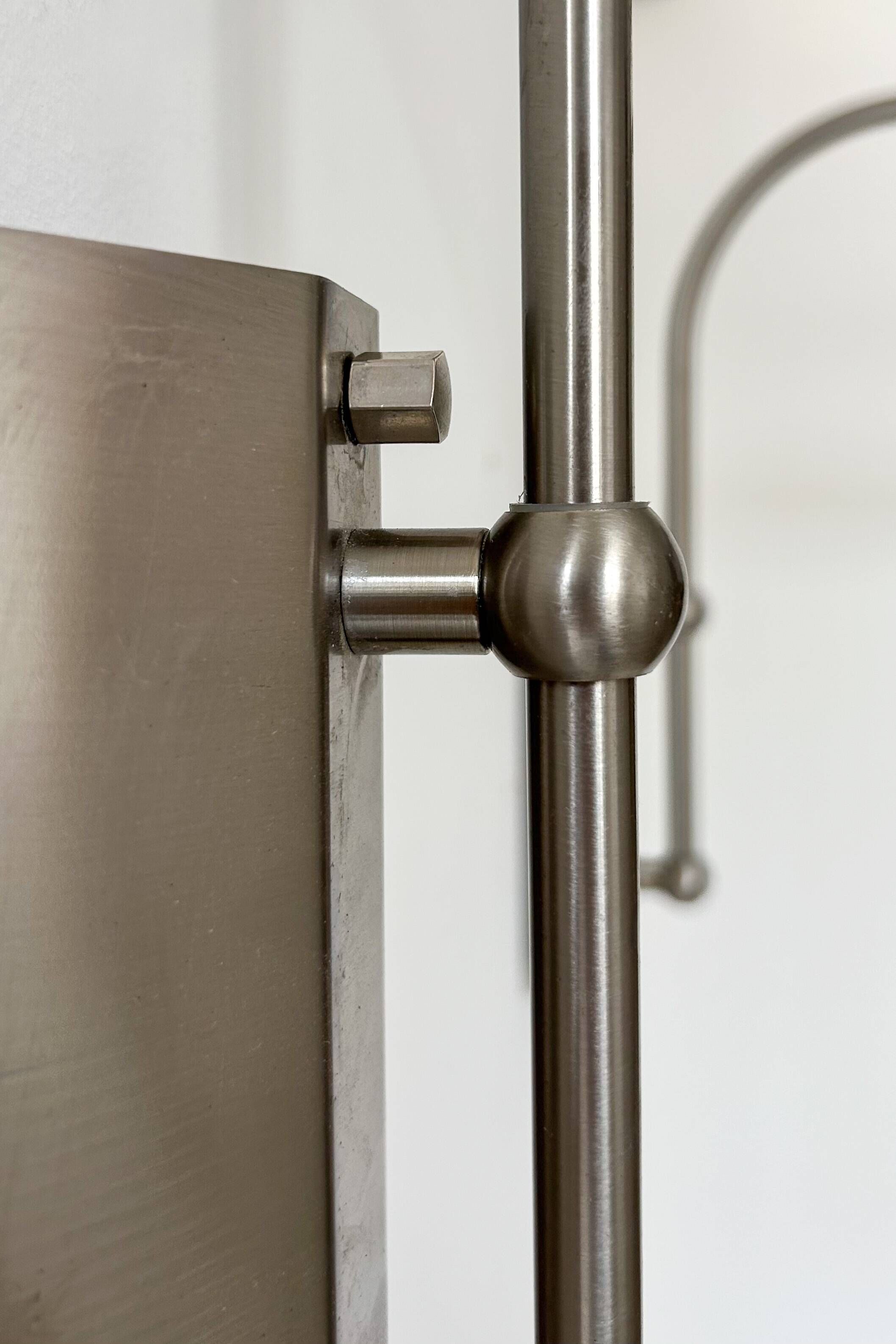Pair of XL vintage adjustable wall lights, matte metal, Germany 1980.