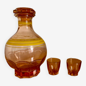 Carafe vintage et ses deux verres