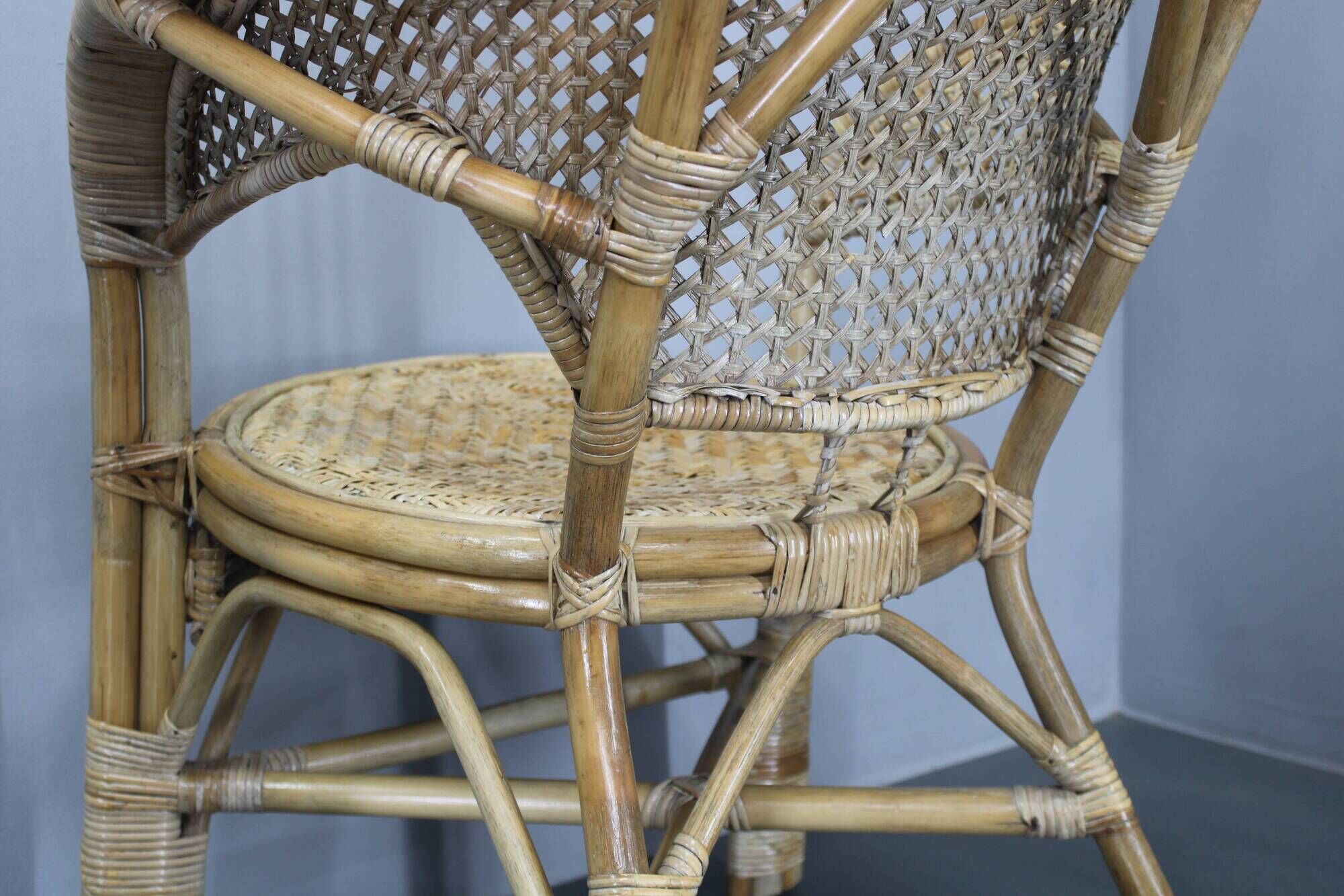 1970s Set of Four Rattan Chairs, Italy