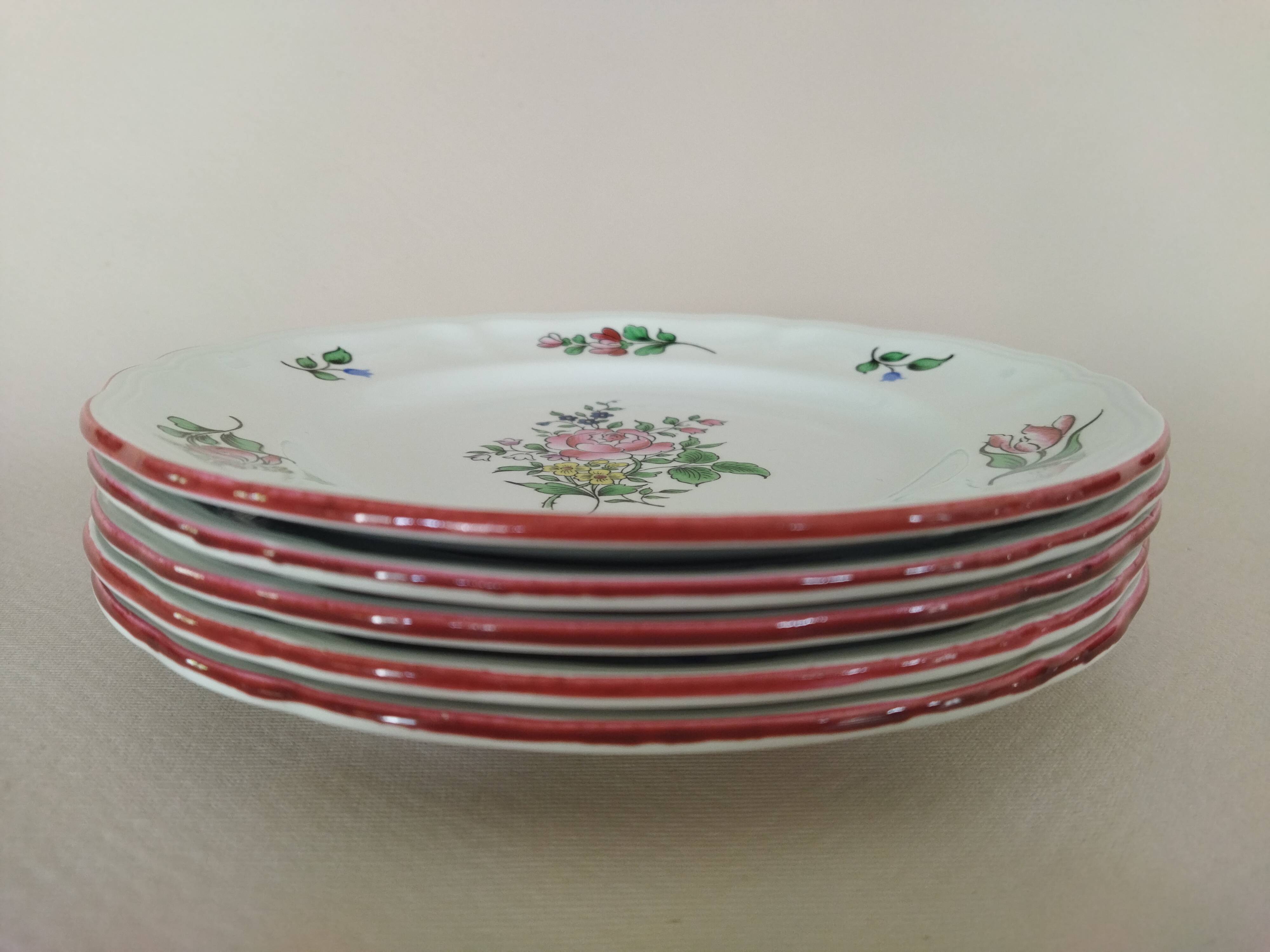 5 assiettes à cake "Réverbère fin" KG Lunéville