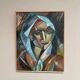 Original Swedish Oil on Canvas – “Cubist Woman Portrait” by Jan Pålsson – Signed – Dated 1980 – Vintage & Framed – 77 × 62 cm