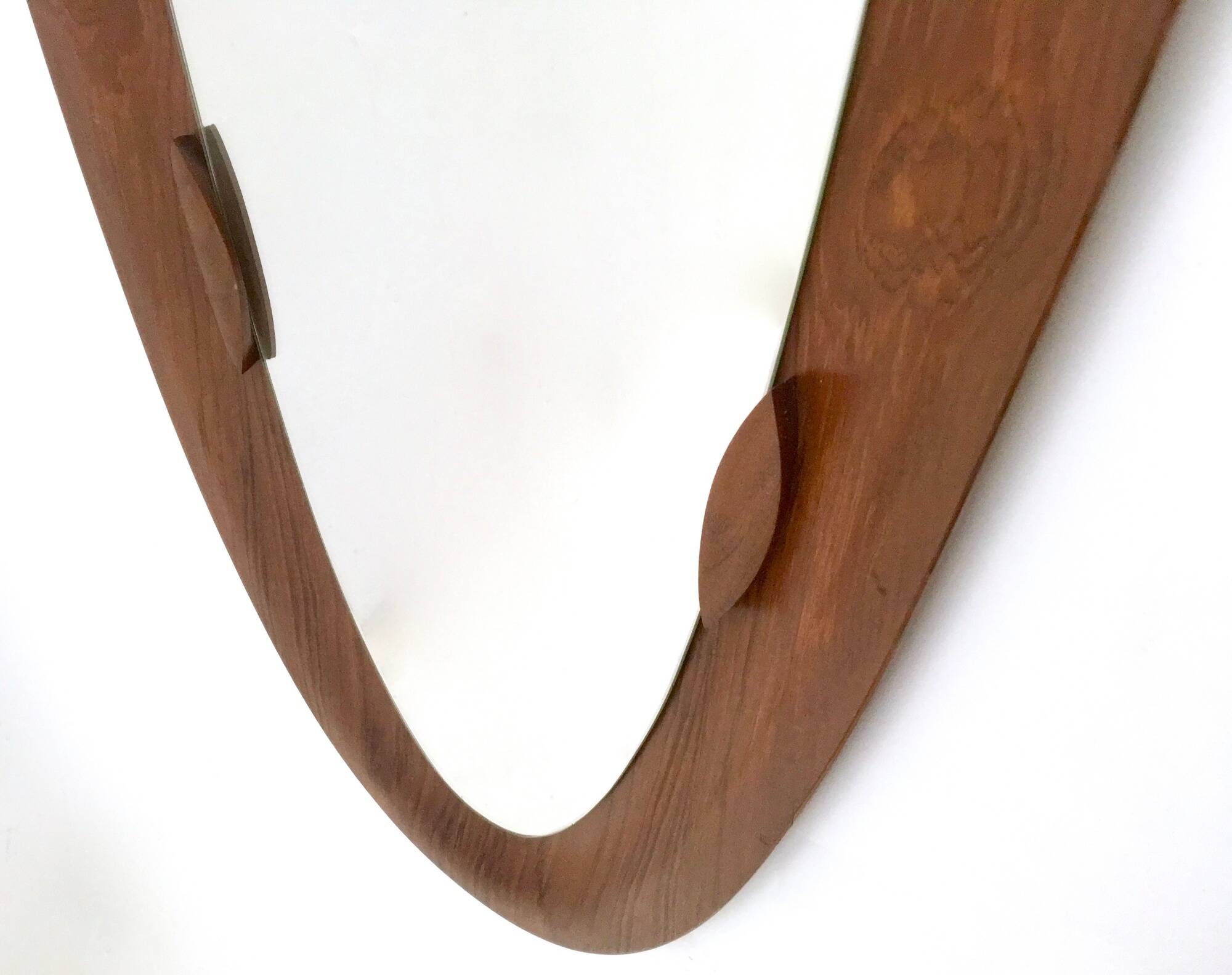 Oval Wall Mirror with a Beech Frame, Italy