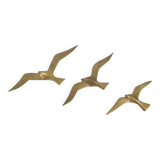 Set of three brass wall objects - birds, The Netherlands, 1960's