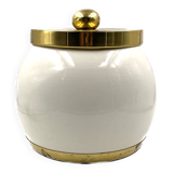 Hollywood regency white ceramic bucket, Italy, ca. 1970