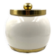 Hollywood regency white ceramic bucket, Italy, ca. 1970