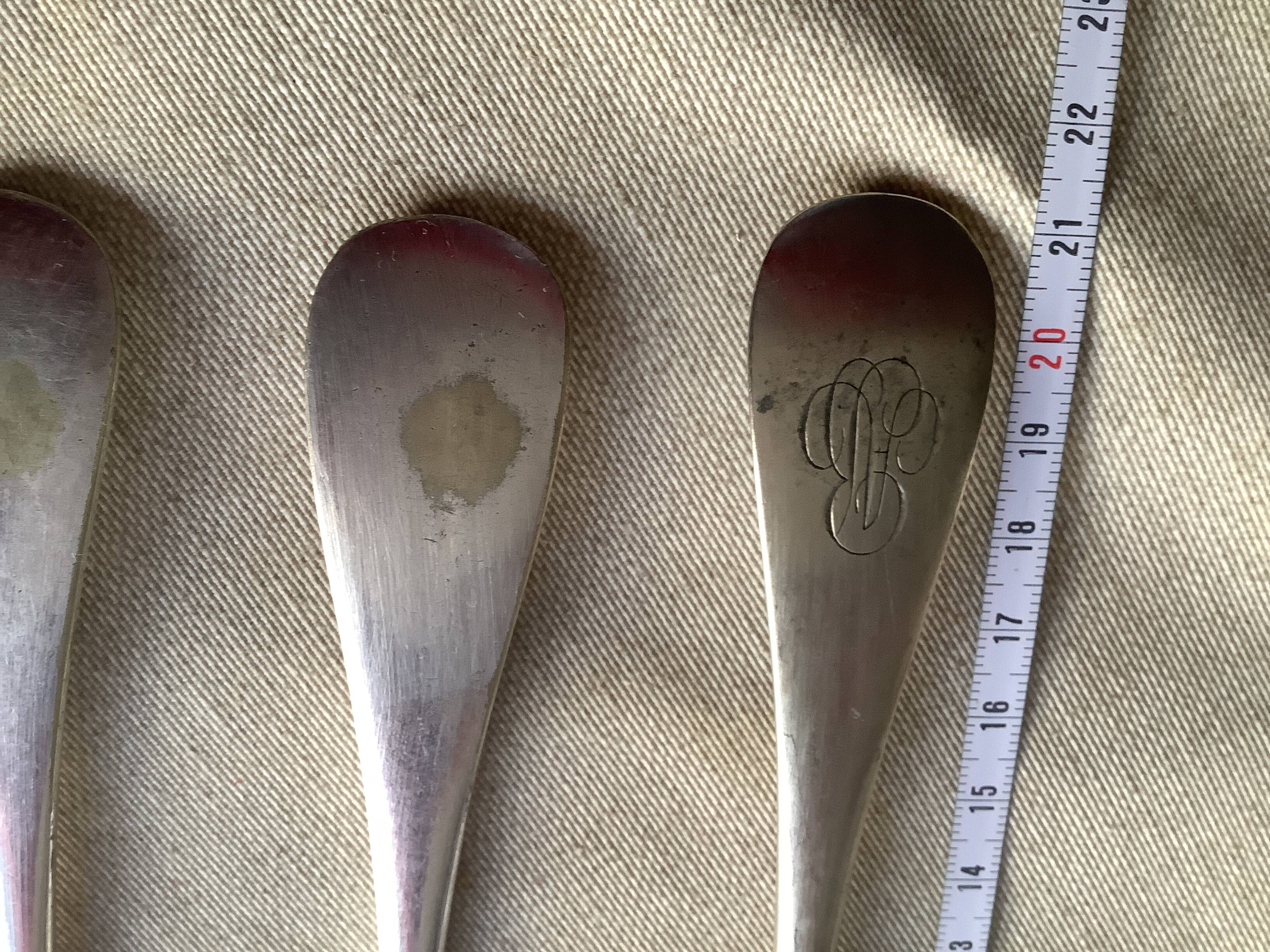 Silver-plated forks with hallmarks
