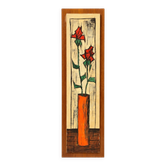 Vintage decorative panel with red flowers – 1960s-1970s