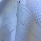 Nappe blanche en lin art déco