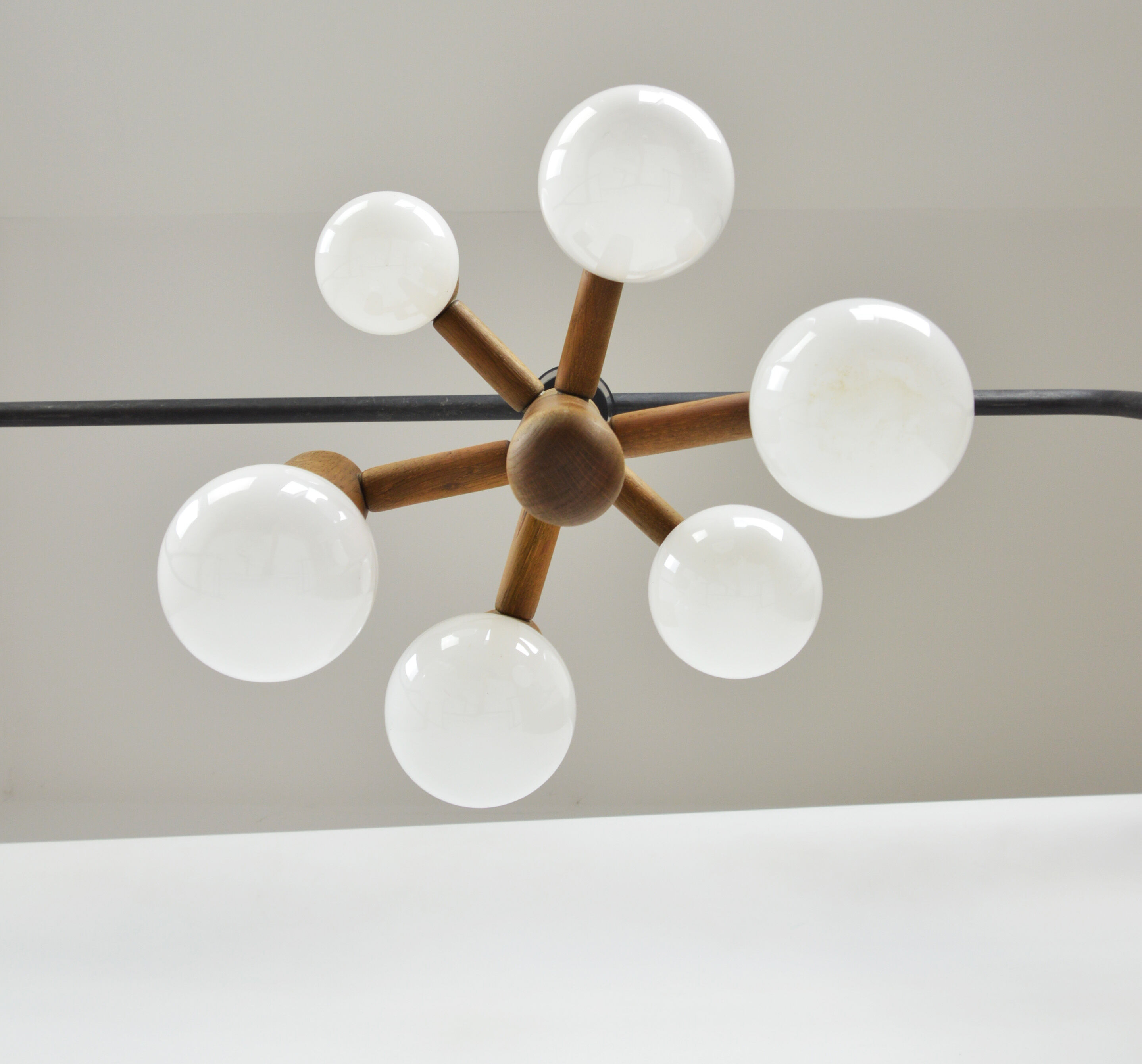 Wooden pendant lamp, 1970s