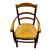 Straw country armchair