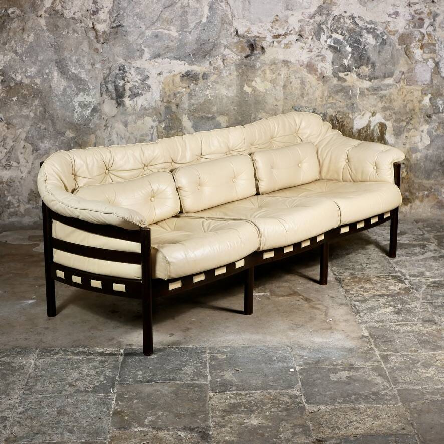 Scandinavian leather sofa by Sven Ellekaer for Coja, 1970