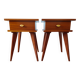 Paire de tables de chevet vintage Mid-century pieds compas